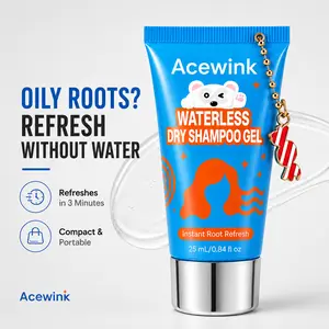 Acewink Waterless Dry Shampoo Gel for Oily-Looking Roots, No-Rinse Root Refresh Gel, No Powder White Cast, Clear Lightweight Formula, Compact Hair Refresh for On-the-Go, 25 mL，DealsForYouDays