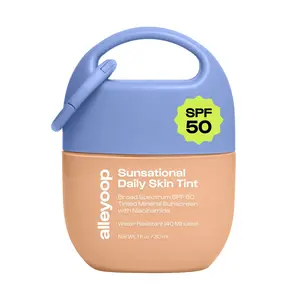 Sunsational SPF 50 Tinted Moisturizer - 100% Mineral Broad-Spectrum Formula, Clean Beauty, Vegan, Long-Lasting Sunscreen, Makeup Foundation for All Skin Types, Natural Sunblock for Oily, Dry, Combination, Normal Facial Moisture Skincare Jojoba