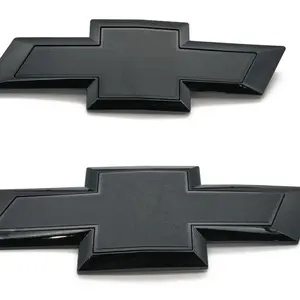 sticker Black Bowtie Emblem Set for 2014-2016 Chevy Silverado 1500 2500 3500 - Front & Rear decal bumper