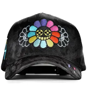Muratravis Flower Cap – Color Bloom Edition Streetwear Snapback with 3D Embroidered Smiling Flower, Vibrant Artistic Design, Premium Urban Aesthetic, Unisex Adjustable Fit for Men and Women