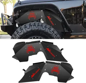 Nilight Front Inner Fender Liners Wheel Cover with Hardware, Off Road Accessories, Steel Plate Engine Protection, Bolt-On Style for 2007-2018 Wrangler JK JKU 4WD (2-Door/4-Door) Unlimited, Splash Guards, 2-Year Warranty