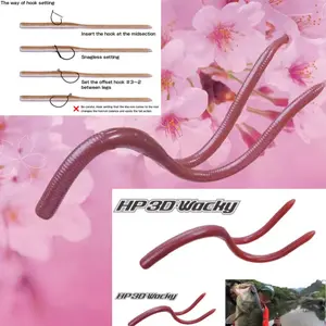 Lureo.s.php-3D-Wacky Soft Bait Dual Tail Noodle Worm Fishing Lure Set, Realistic Design for Effective Catching, Ideal for Anglers