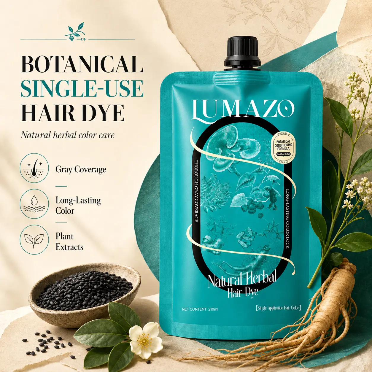 Strengthening Shampoo for Thinning Hair and Hair Loss, Herbal Haircare Treatment with Ginseng and Arborvitae Leaf, Fortifies Roots, Hair Fall Help, Anti-Hair Loss