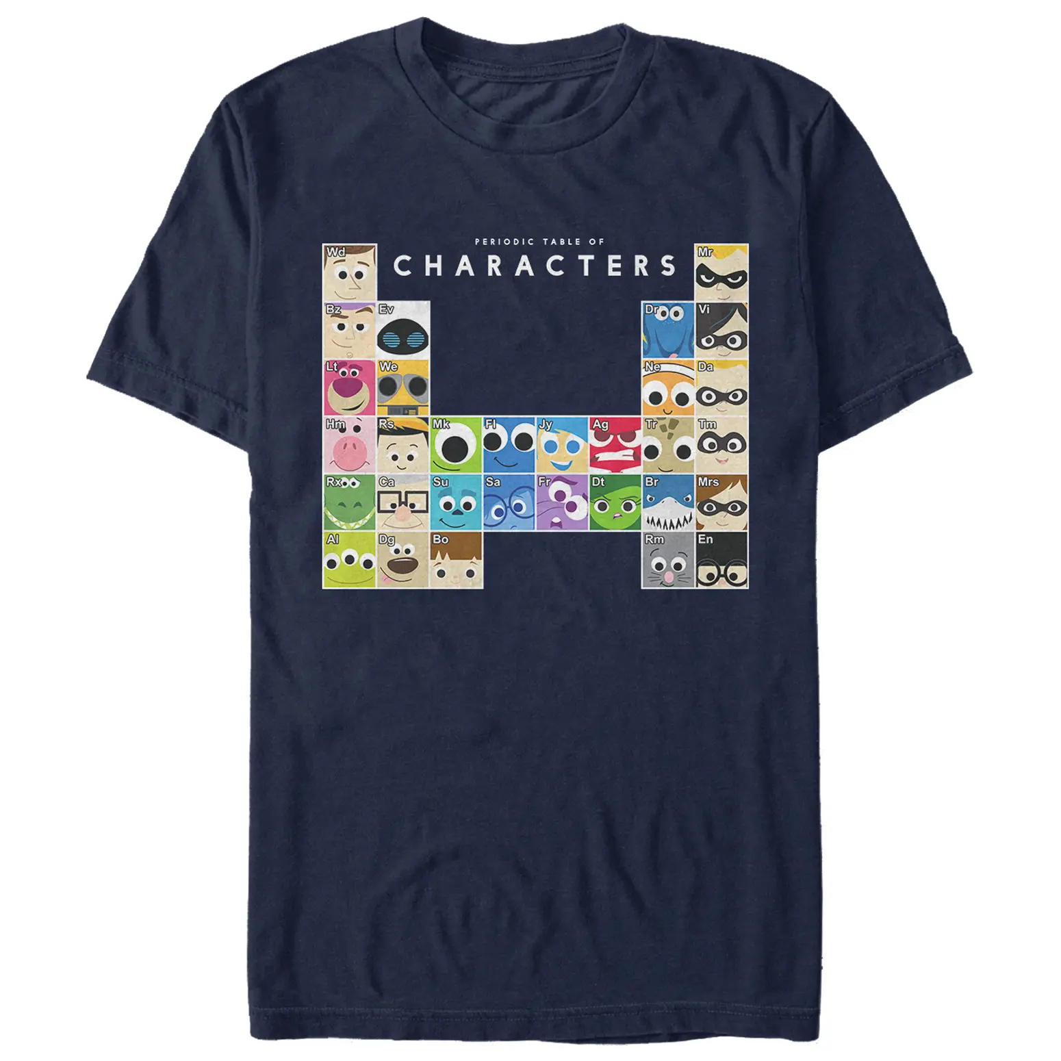 Men's Pixar Character Periodic Table T-Shirt