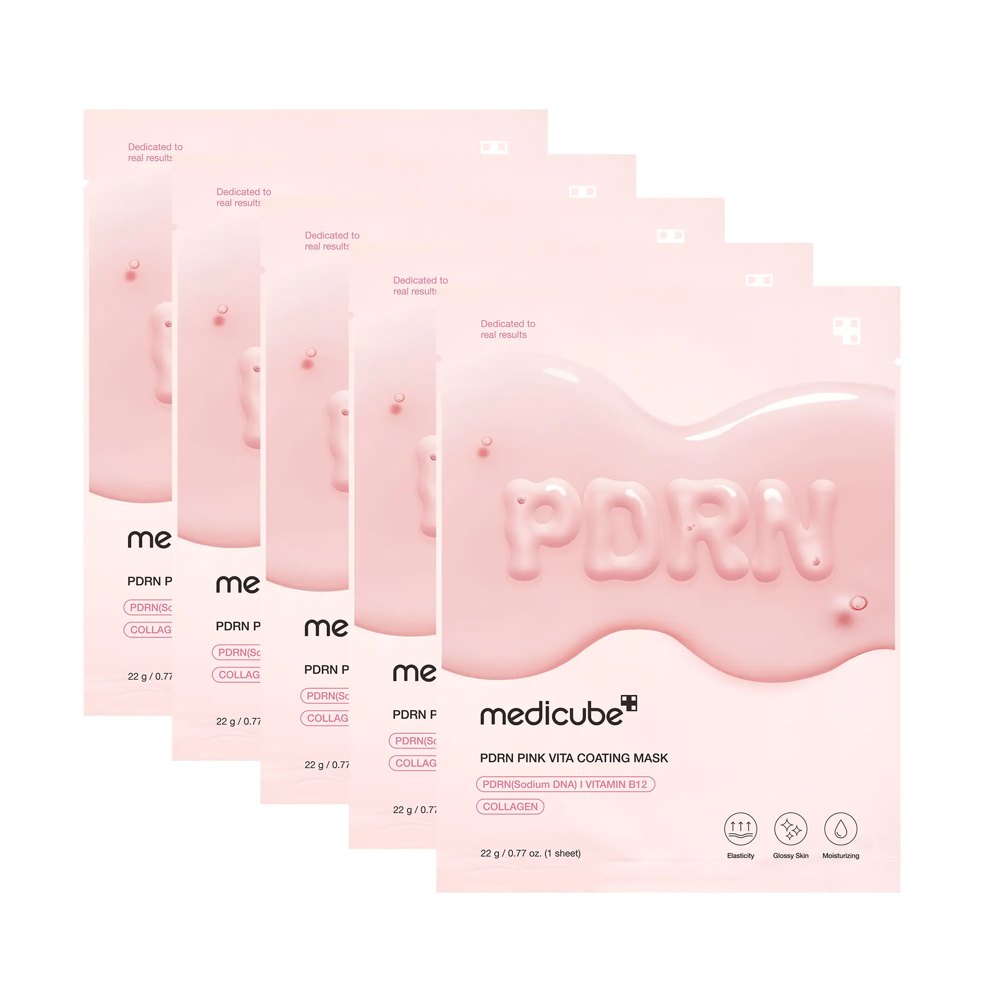[LIVE Exclusive] [medicube] PDRN Pink Vita Coating Mask (5ea) l Medicube Skincare Sheet Mask Face Masks Calming Hydrating Kbeauty Korean skincare