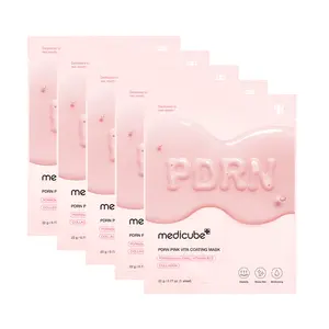 [LIVE Exclusive] [medicube] PDRN Pink Vita Coating Mask (5ea) l Medicube Skincare Sheet Mask Face Masks Calming Hydrating Kbeauty Korean skincare