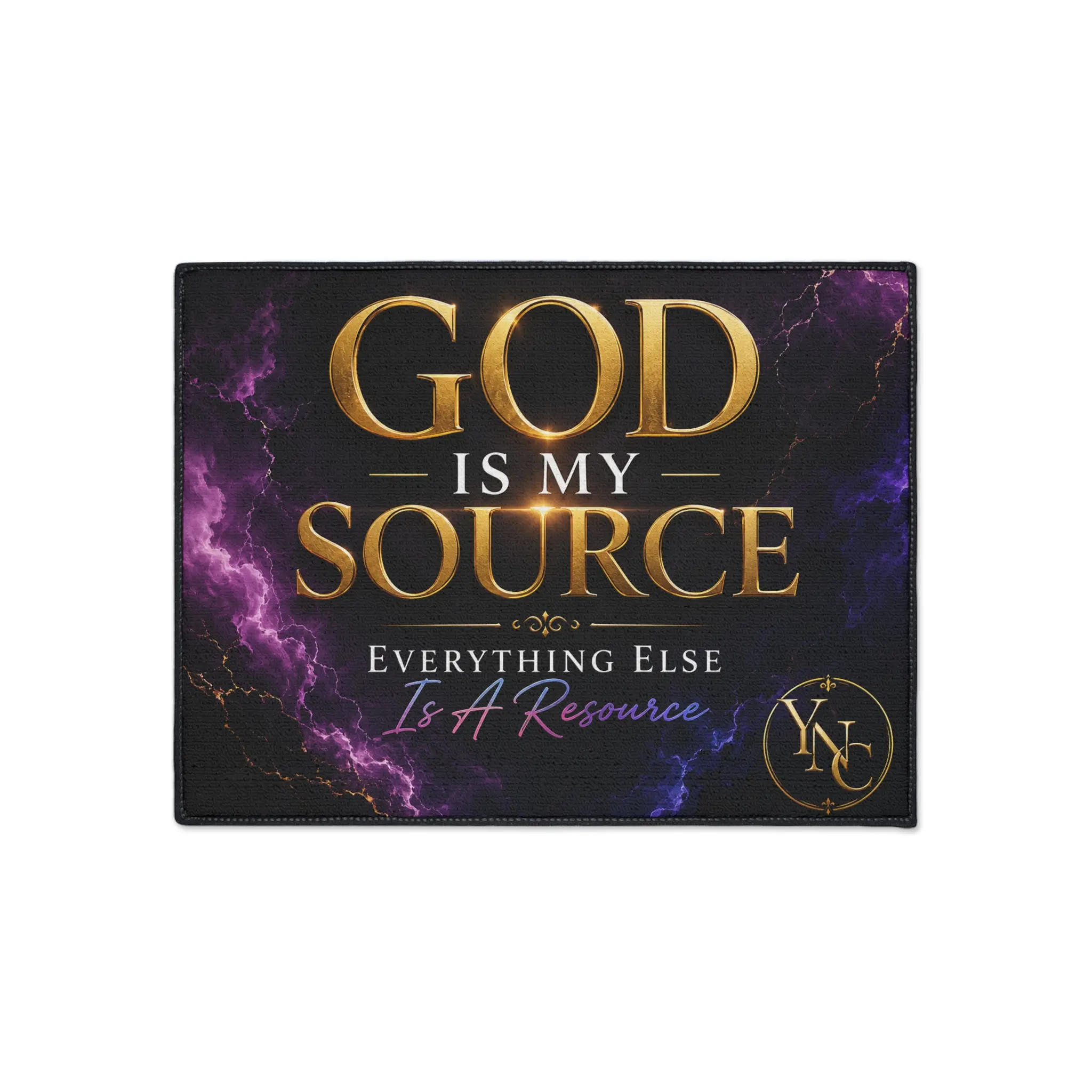 God Is My Source Christian Floor Mat | Faith-Inspired Entryway Rug | Inspirational Prayer Room Doormat | Christian Home Decor
