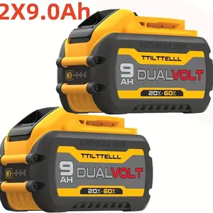 2 PACK 9.0ah dcb606 replacement for Dewalt 20V/60V max battery compatible with DeWalt flex-volt dcb609 dcb612 compatible with DeWalt 20V/60V/cordless power tools and Chargers