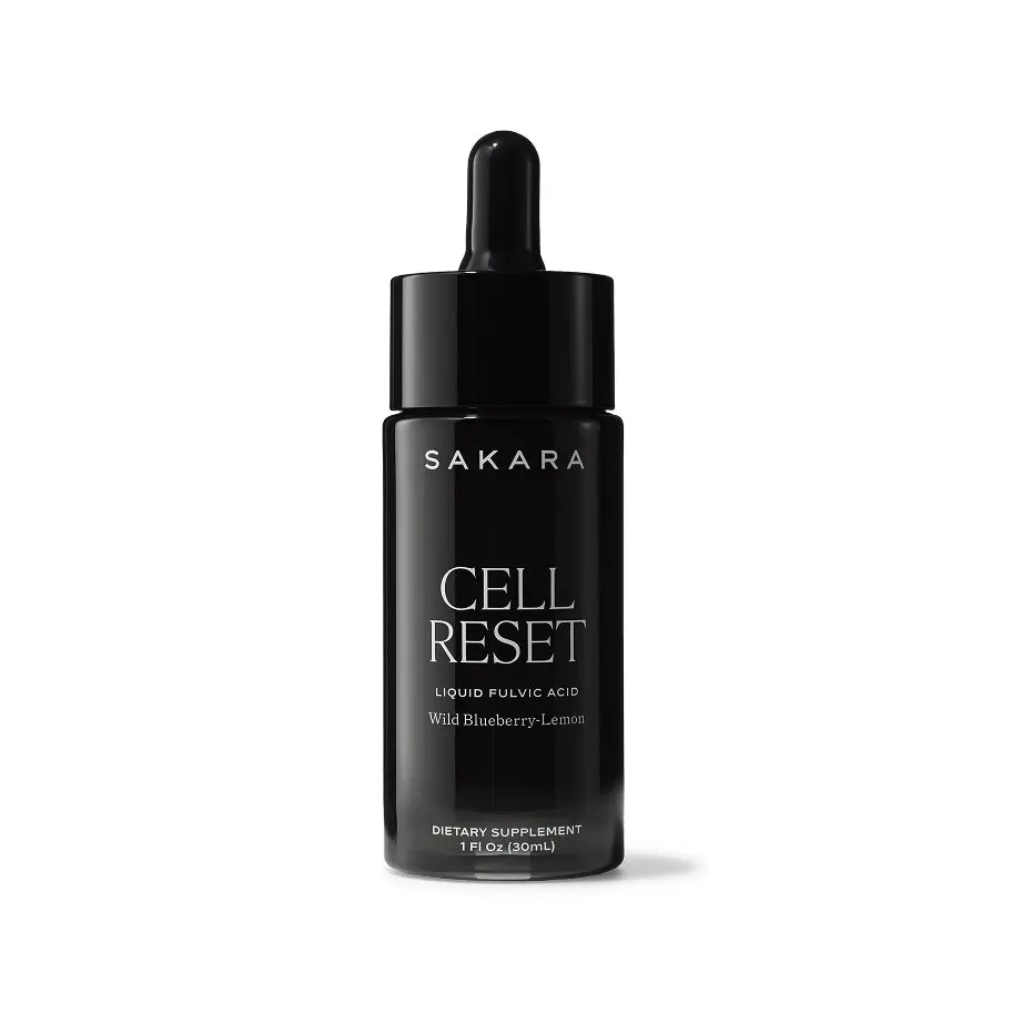 Sakara Cell Reset Fulvic Acid Drops | Wild Blueberry Tincture for Cell Health, Detox, and Oxidative Stress Support