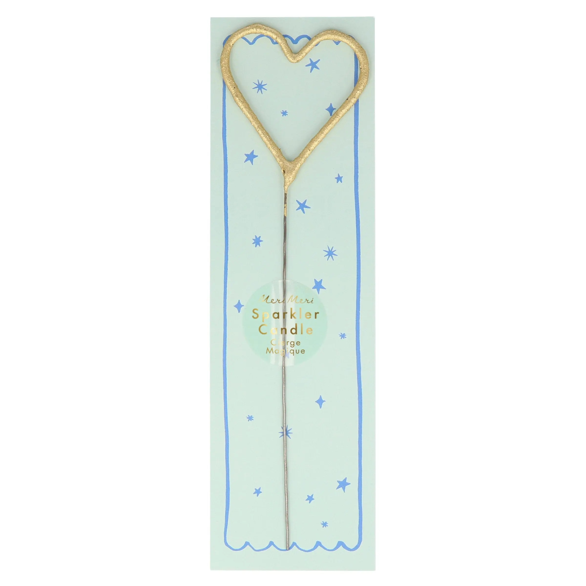 Gold Sparkler Heart Birthday Candle
