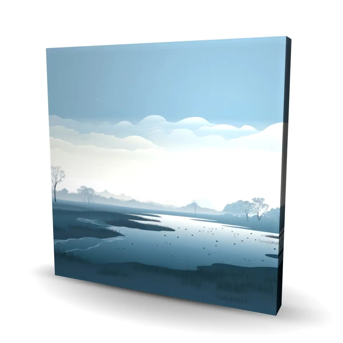 212 MAIN 24x24 in. Modern Minimal Swamp Scene High Def Print - Artistic Contemporary Art, Stress Relief Home Decor Poster & Print, Home Supplies, Room Decor