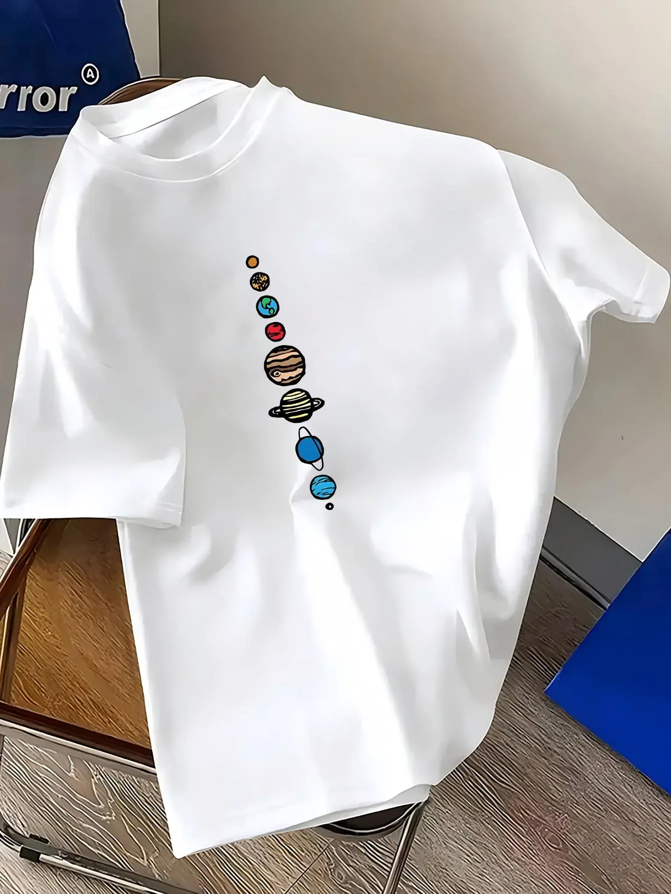 Men's Vintage Geometric Print Short Sleeve Crew Neck T-Shirt - Regular Fit Polyester-Elastane Blend Sportswear with Slight Stretch, Casual Menswear Top, Shortsleeve