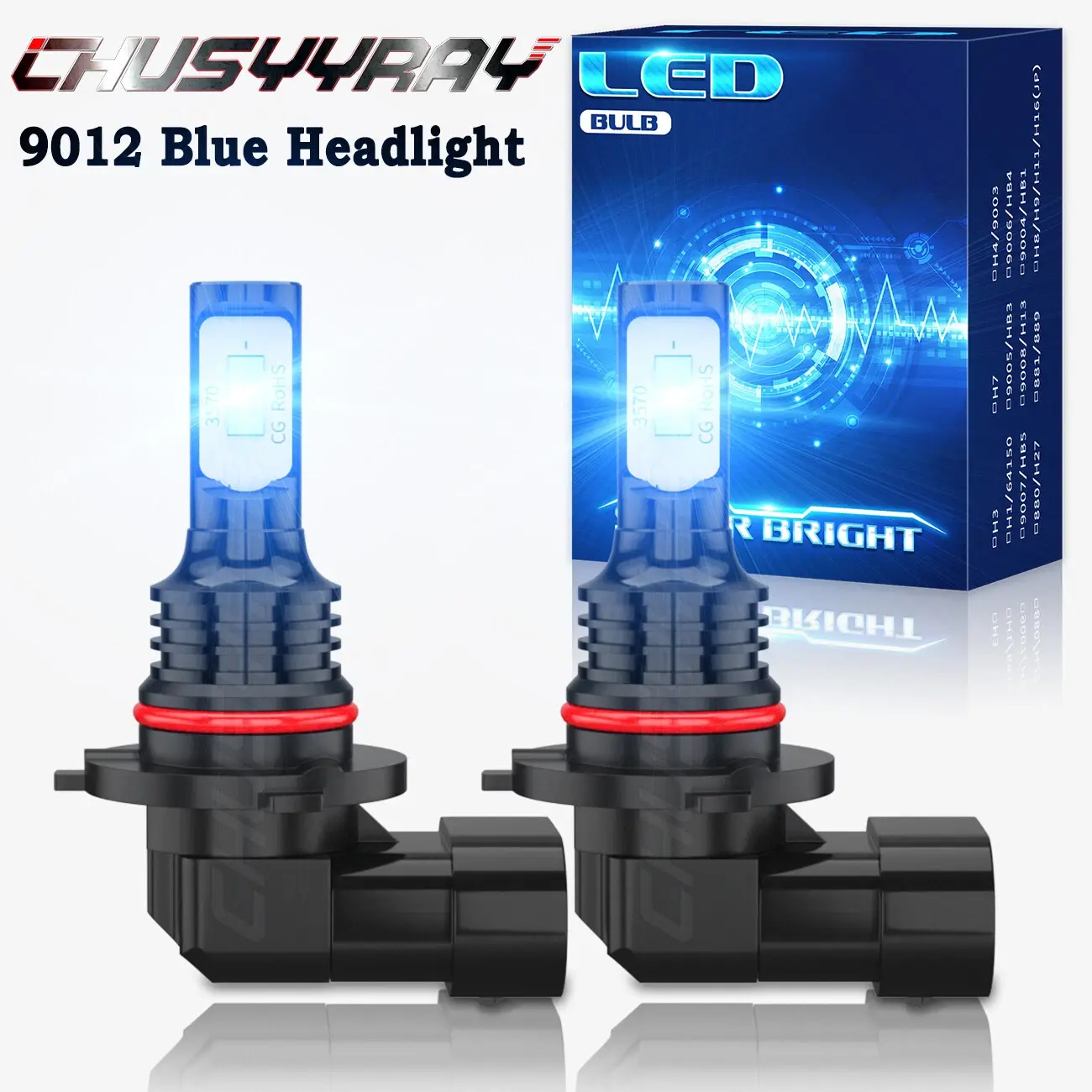 For Chrysler 300 2011 2012 2013 2014 -9012 Bule 8000K LED Headlight Bulbs Hi/Lo