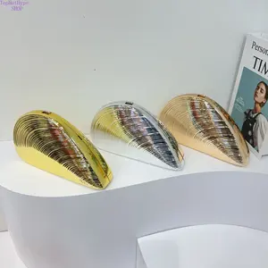 Women's 2026 New Acrylic Clam Shell Clutches - Creative Large Textured Crossbody Bags for Women, Chic Evening Bags for Weddings, Banquets