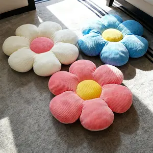 3 Pcs thin version Flower Pillow, Cute Decorative Pillows Pet Mattress Floor Cushion Office Cushion, Pink White Daisy Shaped Throw Pillows, for Bedroom Bed Room Couch Sofa Chair Decor Seat Foam Felt Fabric