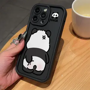 Phone case: High-Quality Black Panda Print TPU Shockproof Full-Body Protective Case Compatible with Iphone iPhone 6/7/8/X/Xs/Xr/Xs Max/11/12/13/14/15/16 Pro Max