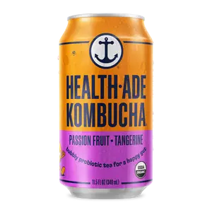 Passion Fruit-Tangerine Kombucha in Cans