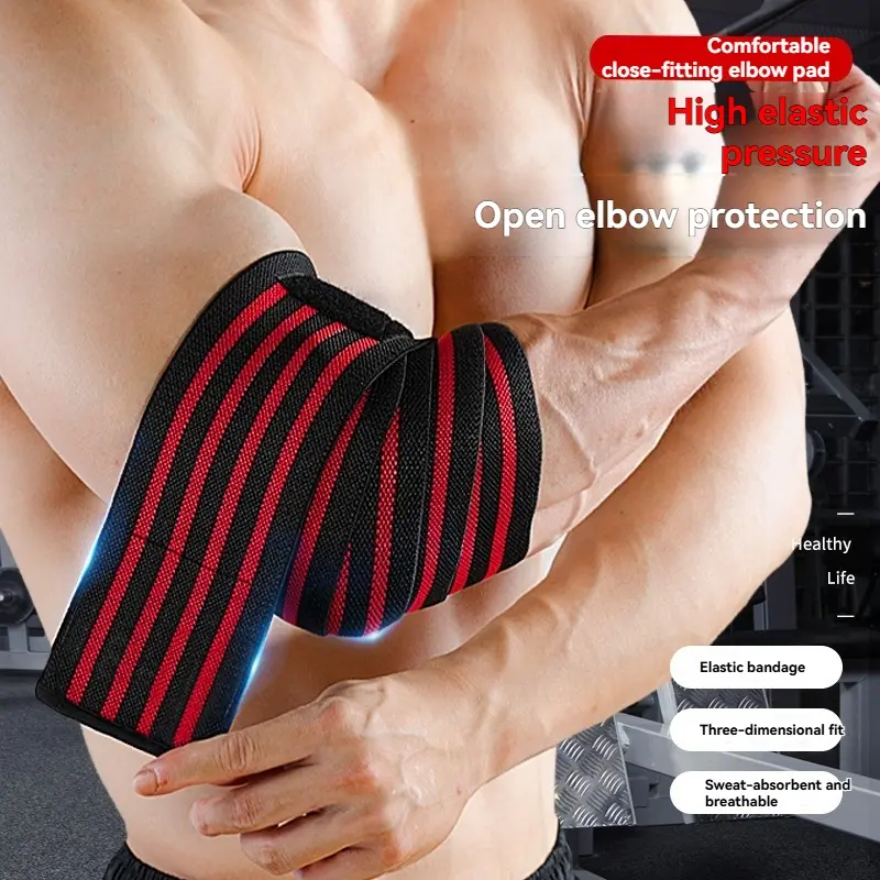 Professional Pressure Band Elbow Support, Fitness Weightlifting Gear, Gym Sports Accessories, Push Press Strength Arm Guard, Assist Wrap Brace