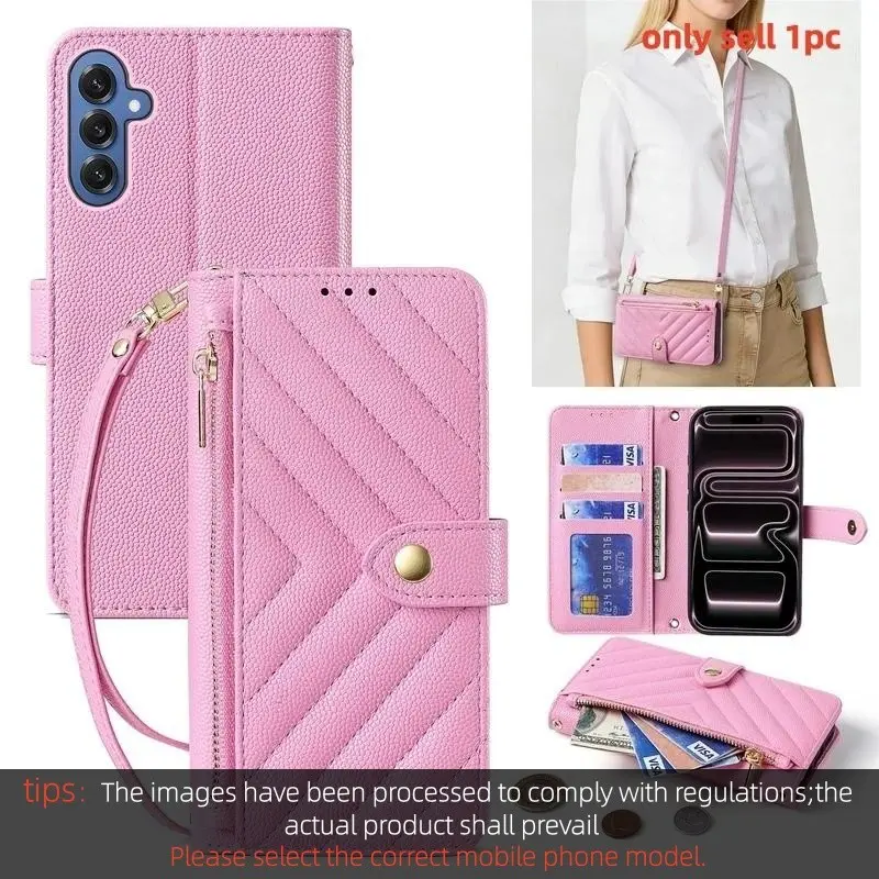 Crossbody Protective Phone Case For Samsung Galaxy S26 S25 S24 S23 Ultra S25 FE  A56 A36 A26 A16 A17 A37 Wallet Cover