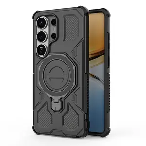 For  Samsung Galaxy S26 S25 S24 S23  Case Magnetic, [MagSafe] Stand Ring Kickstand, phone case Military Grade Drop Proof, Rugged Shockproof Non-Slip Bumper, Black