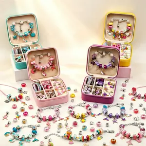 2026New Princess Themed Handmade Jewelry Beading Set 68Pcs Charm Bracelet Making Kits Bundle with Colorful Beads & Jewelry Box DIY Charms Accessories for Women Birthday Valentine's Gift Supplies Arts Craft Gift for Girlfriend New-Year Toy Gift Ideas