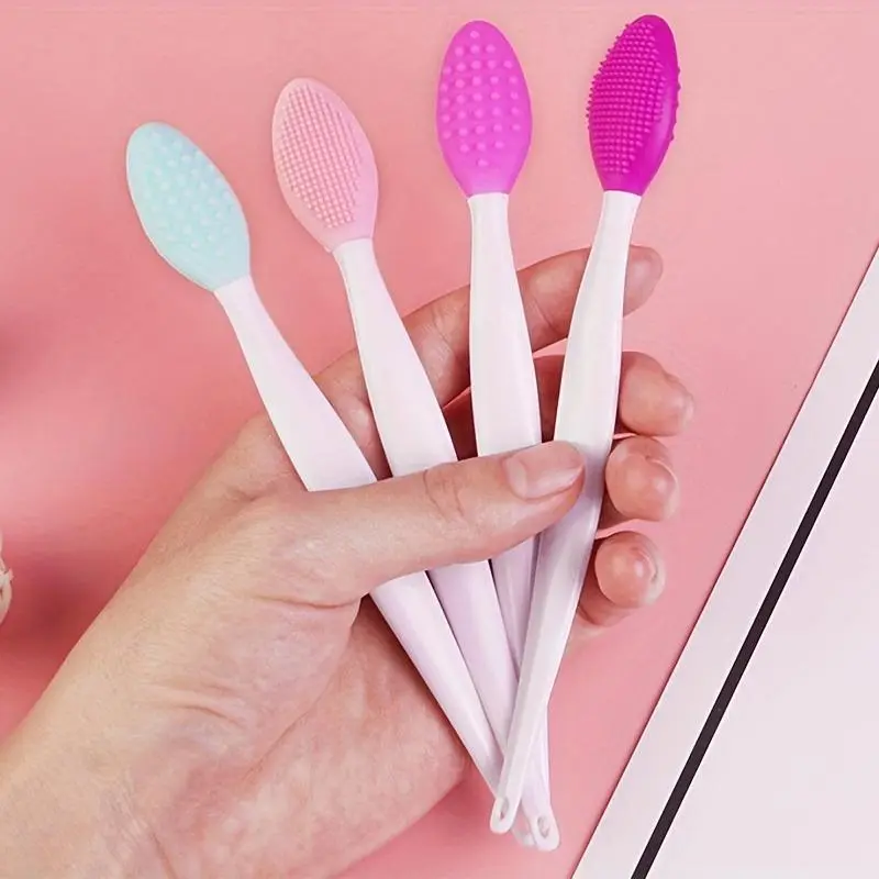 1pc Silicone Lip Exfoliating Brush, Double-Sided Soft Silicone Scrub Tool for Lip Care And Skincare, Silicone Brushes, Dual Ended Brushes, Beauty Tools