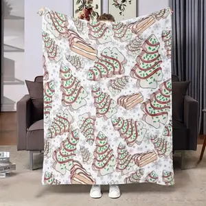 Soft All-Season Flannel Cozy Christmas Tree Cake-Shaped Throw Blanket  Perfect Gift For Sofa Bed And Travel
