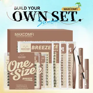 MaxComfi Spider Lashes Breeze | DD Curl Kylie&Kim Lashes Vibe but Better Long-Lasting Waterproof & Super Soft&Thin Band | Venus Velure Waterproof Long-Lasting Natural Daily  Beginner-Friendly DIY Lashes for Flawless Voluminous Look Trendy Must-Have