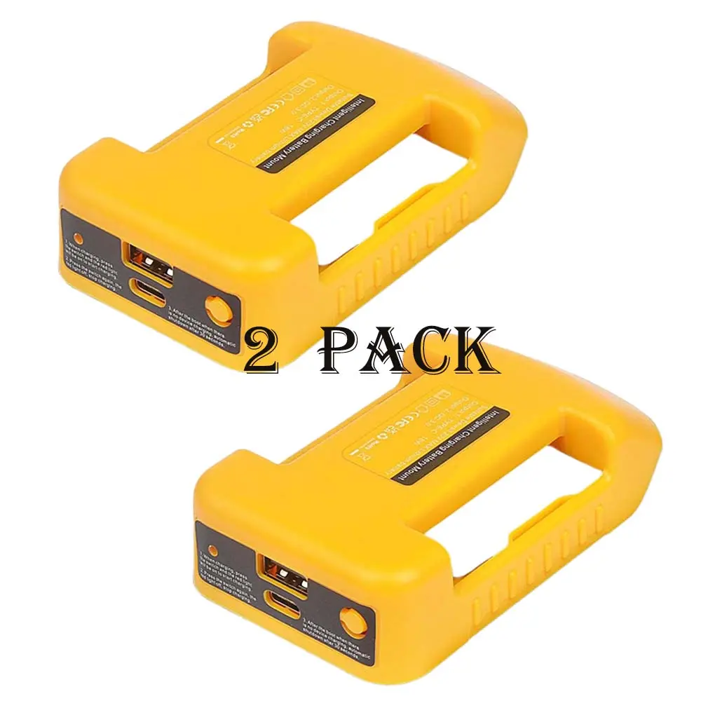2pcs Universal Battery Adapter for Dewalt 18V/20V MAX Lithium Battery - Fast USB Type C PD Power Source Charger with Efficient Power Conversion - Compatible with 20v 18V MAX Lithium Battery, Adapter Only