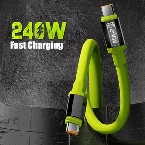 240W Super Fast Charging Cable, USB-C to USB-C Type C Silicone Charging Cable, Compatible with iPhone 16 Pro Max, Samsung Galaxy S23/S22/S21, Pixel, MacBook Pro Air, Xiaomi, Laptop, Electronic