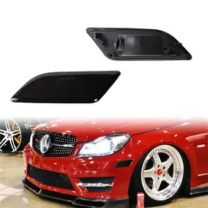 2PCS Smoked Lens Front Side Marker Light Housings Covers For Benz W204 C250 C300 C350 Front Side Marker Light 2012 2013 2014 Replace OEM A2049067401 2049067401