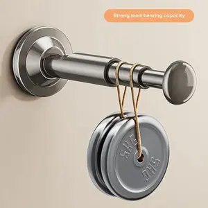 Adjustable Length Clothes Hook, 1 Count Punch Free Wall Mounted Clothes Hook, Bathroom Towel Hook, Home Organizer for Bathroom Kitchen, Adjustable Hooks, Bathroom Accessory, Bathroom Organizing Accessories