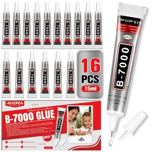 Clear Glue with Precision Tip, 15ml 16 Pack Multi-Function Craft Adhesive, Waterproof Strong Bond Glue for Jewelry Making, Rhinestones, Bedazzling, Crafts, Shoes, Fabric, Phone Repair