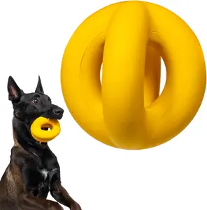Virtually Indestructible Dog Ball - Lifetime Guarantee - Durable Dog Toy for Aggressive Chewers - Safe Non-Toxic Natural Rubber - Chew Tug Fetch - Tough, Heavy Duty - 4” Solid Rubber
