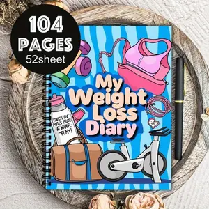 New 104 Page A5 Weight Loss Diary Book, Slimming Journal for Tracking Progress, Perfect for Dieting and Fitness Goals