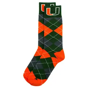 Miami Hurricanes Argyle Dress Socks