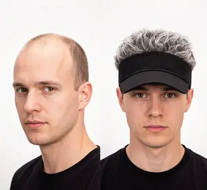 New Style Wig and Baseball Cap Hip-Hop Quirky Outdoor Wide-Brimmed Hat Duckbill Sun Hat UV Protection for Casual Outings