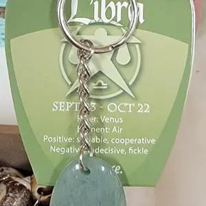 Libra Zodiac Green Aventurine Keychain