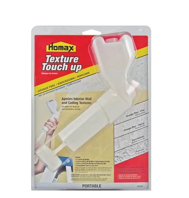 Drywall Texture Touch Up Kit – Portable Wall & Ceiling Texture Sprayer with Adjustable Nozzle – Easy Patch Repair Kit for Orange Peel, Knockdown & Popcorn Textures