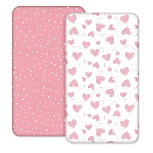 Crib Sheets 2 Pack for Boys Girls, Fitted Sheet for Standard Crib and Toddler Mattress, Super Soft Microfiber Baby Sheet 47x24x6in, Safe for Mouth and Hands, Oeko-Tex Certificated, Bed Linens