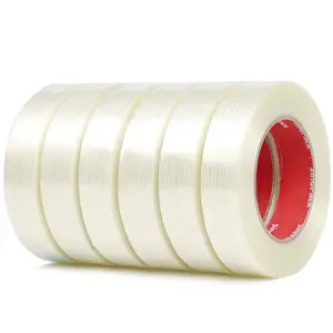 Strapping Tape 6Pack 5.5Mil x 1in x 50yds Filament Tape 1 inch Heavy Duty  Nylon Tape Fiberglass Packing Reinforced Strapping Tape
