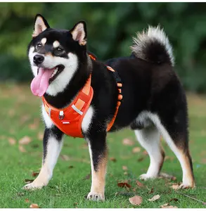 Strong No Pull Harness Safe & Secure for Small Medium Dogs Orange Reflective Design Comfortable Pet Walking Gear Plain Style