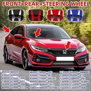 For Honda Car Grille Logo Rear Trunk Sticker Accessories FIT 2014 Legend Accord Civic 8th 9th 9.5th 10th HRV CRV Freed Pilot NSX