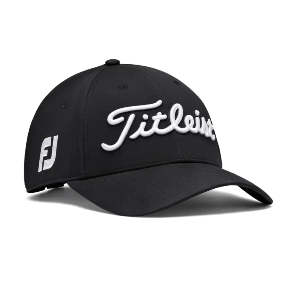 Titleist Tour Performance Elite Pro Series Golf Cap - White/Black | Adjustable Fit, Superior Sun Protection, All Day Comfort, All Seasons, Hand Wash Only