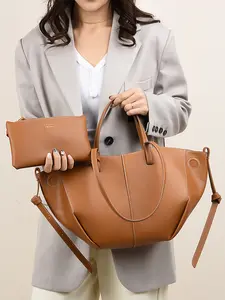 Ladies' Handbag, PU Leather Handbag, Fashionable Simple Casual Retro Classic Design, Versatile for Daily Commuting Shopping Dating, 1 Piece