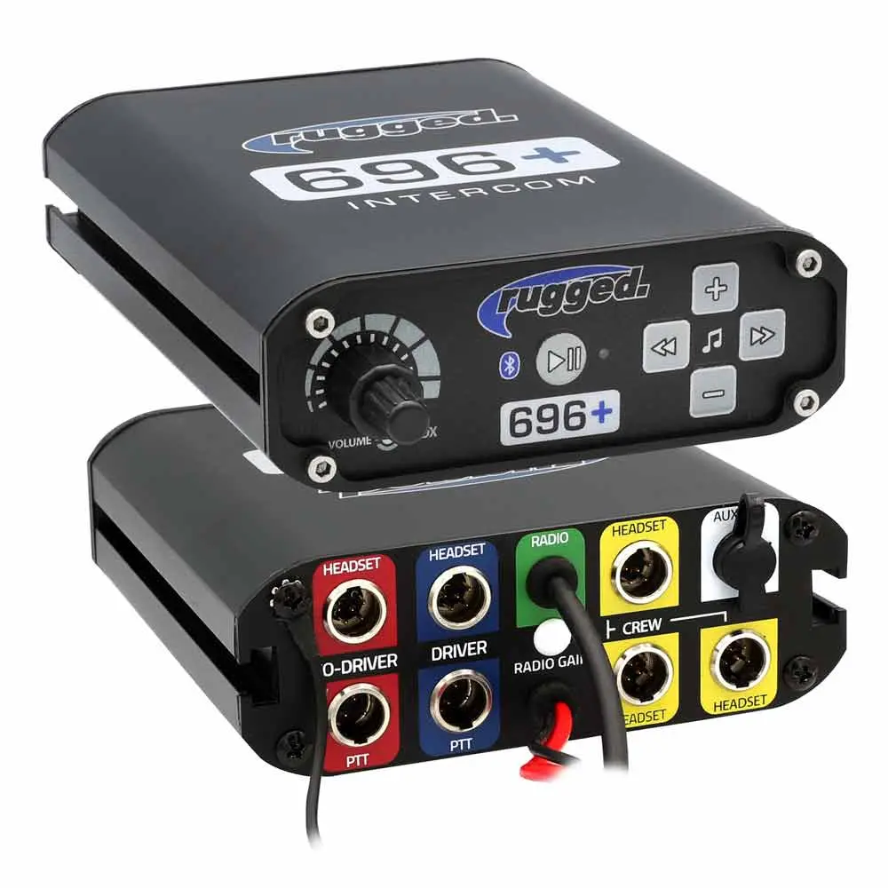 Rugged Radio 2 Person - 696 PLUS Complete Communication Intercom System - with ALPHA BASS Headsets