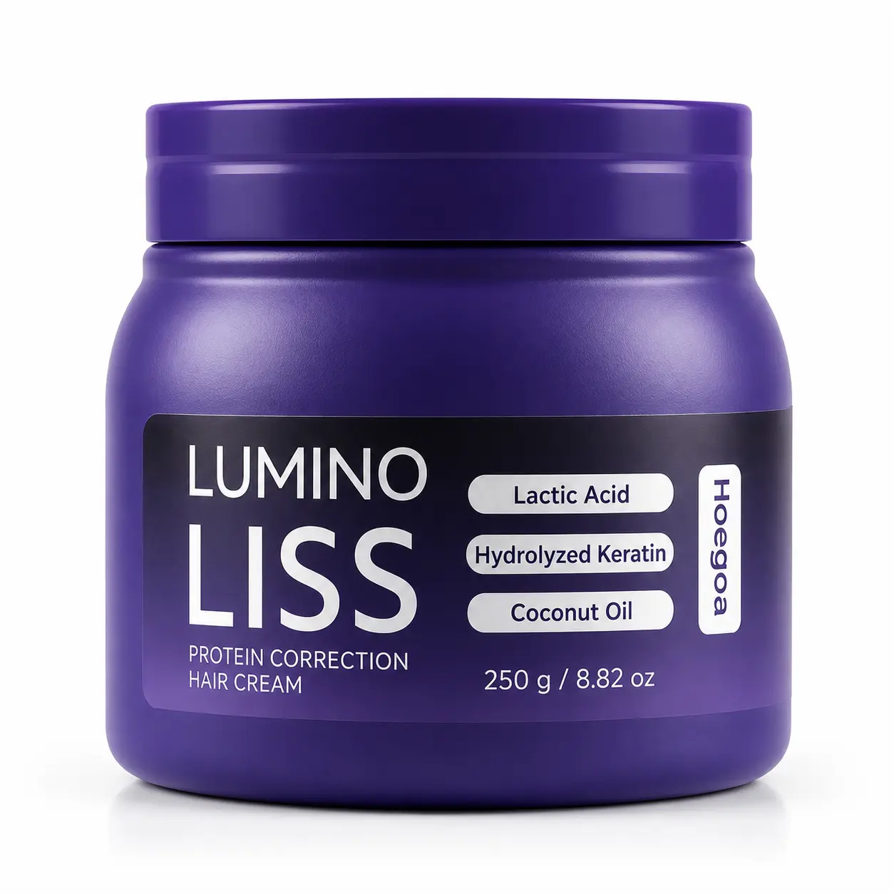 Lumino Liss Protein Correction Hair Cream 250g, Keratin Hair Smoothing Treatment with Lactic Acid and Coconut Oil, Helps Control Frizz, Reduce Roughness and Leave Hair Soft, Shiny and Manageable