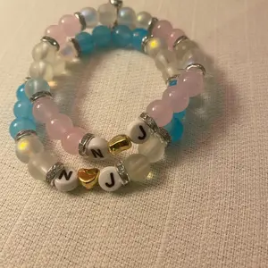 Matching initial bracelets customizable for couples, families and friends