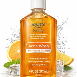 Equate Beauty 2% Salicylic Acid 6 fl oz Acne Face Wash Skin Repair Daily Cleanser Pore Cleansing Dermatologist Tested