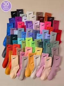 Random Color Women's Crew Socks, Casual Comfortable Breathable Mid-calf Socks for Daily Wear, Multipack Knit Socks for All Seasons, Underwear for Women
